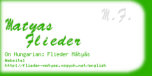 matyas flieder business card
